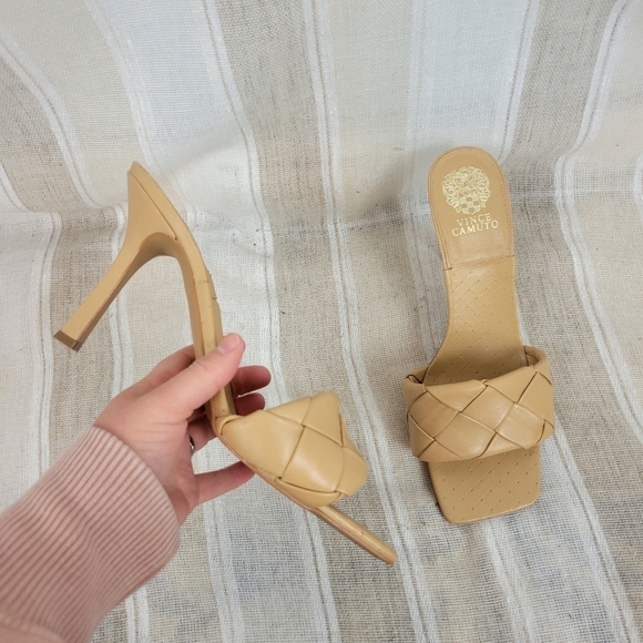 Vince Camuto Brelanie Braided Strap Sandals Leather Tan Nude Size 11M‎ - Picture 1 of 9